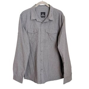 prAna Ascension Long Sleeve Shirt Size Large Gray Style M2ASCE115